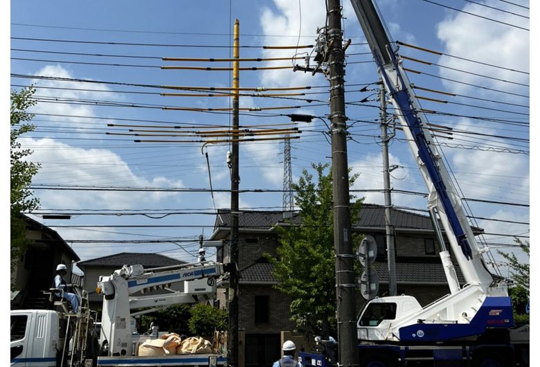 茨城県,電柱の建替工事